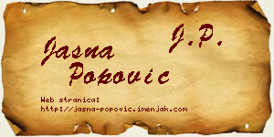 Jasna Popović vizit kartica